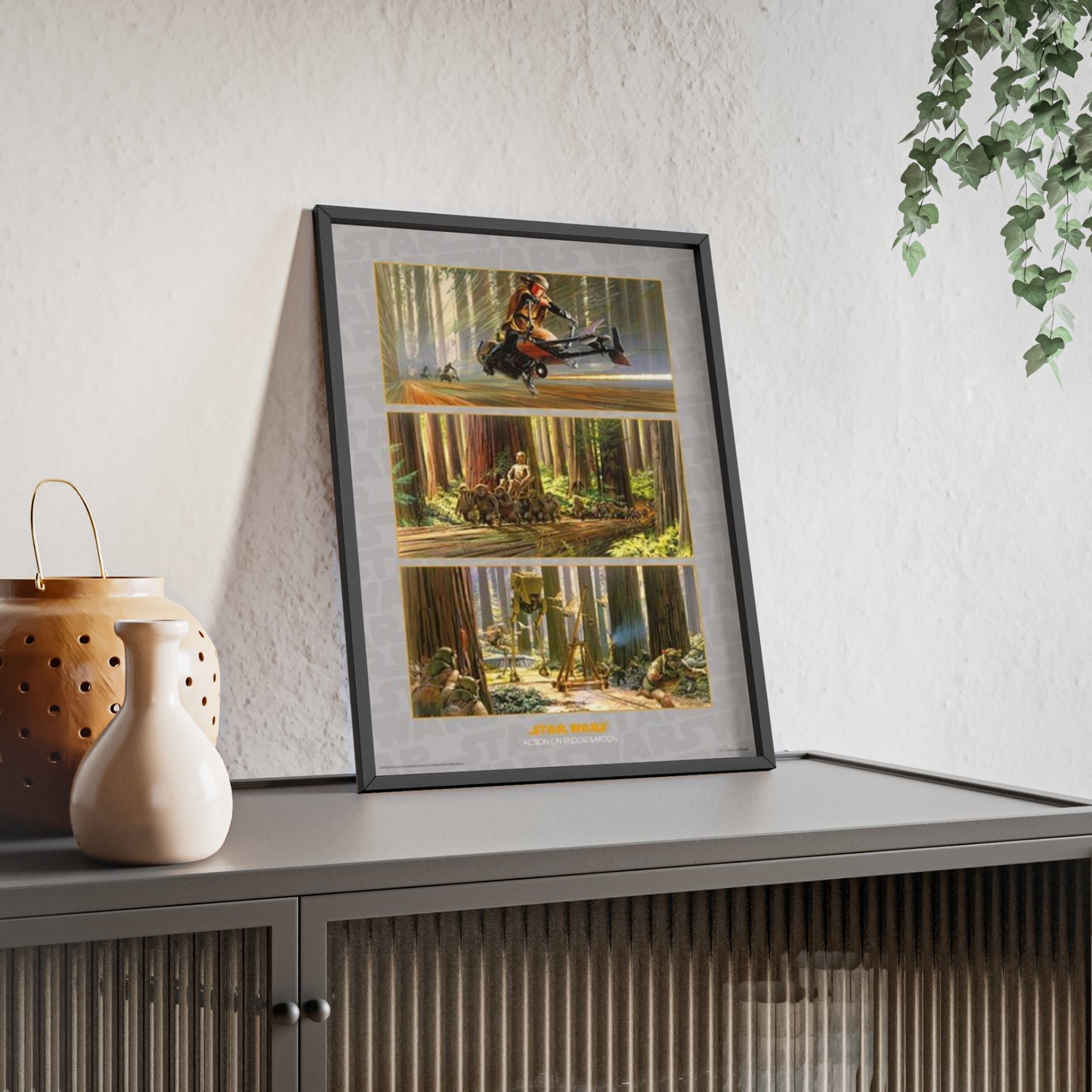 Star Wars Action on Endor's Moon Star Wars poster lifestyle mockup