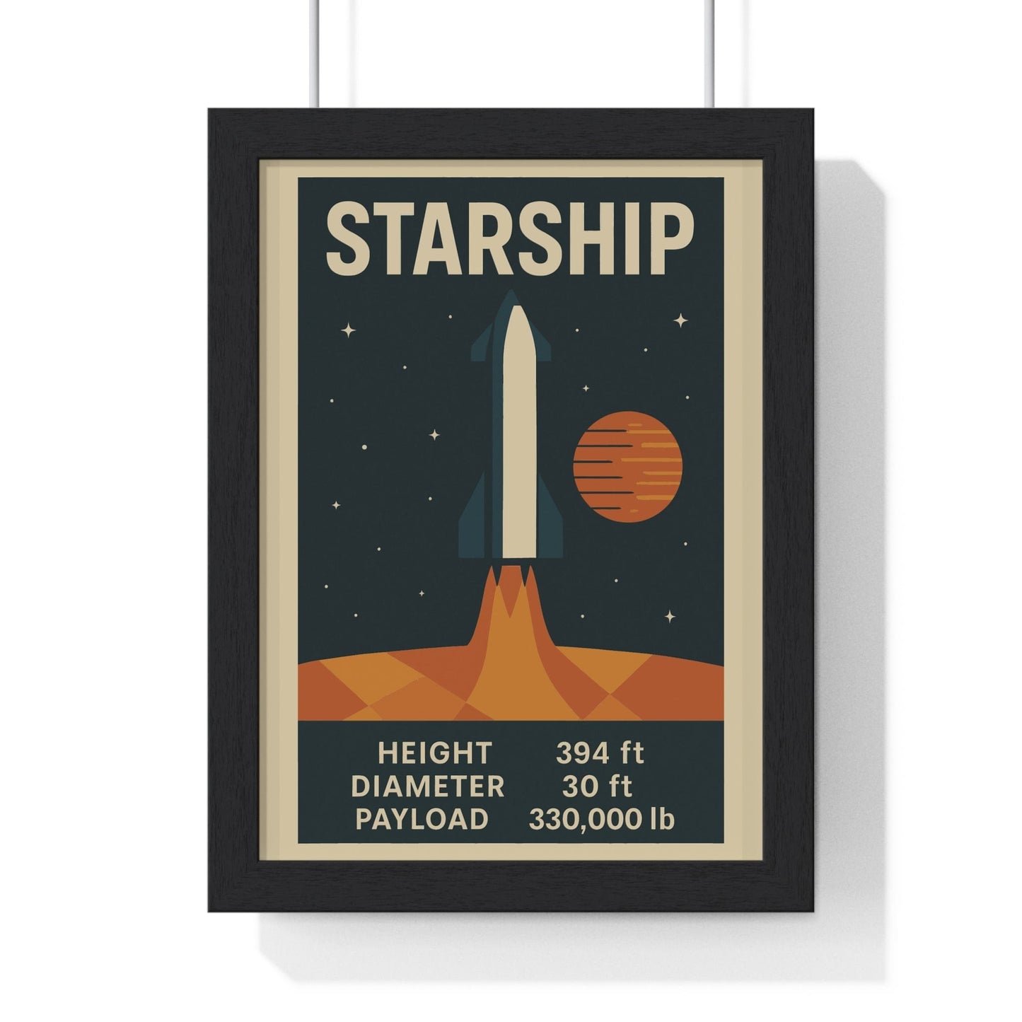 Framed Starship Rocket poster