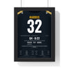 Pittsburgh Steelers 1972 AFC Playoff Poster - Franco Harris 32 Jersey Print framed in a black frame, ready to hang
