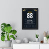 Pittsburgh Steelers Super Bowl X Poster - Lynn Swann 88 Leaping Catch Jersey Print framed on a living room wall