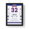 Stephane Matteau 1994 Double Overtime Winner Poster - New York Rangers 32 Hockey Jersey Print framed in a black frame, ready to hang