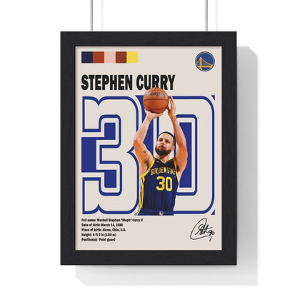 Stephen Curry NBA Info Poster - Minimalist Art Tribute to the 3 - Point King - Poster Kingz - A5 (unframed) - 