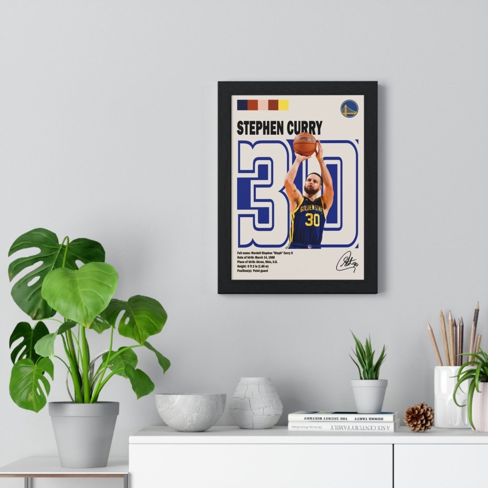 Stephen Curry NBA Info Poster - Minimalist Art Tribute to the 3 - Point King - Poster Kingz - A5 (unframed) - 