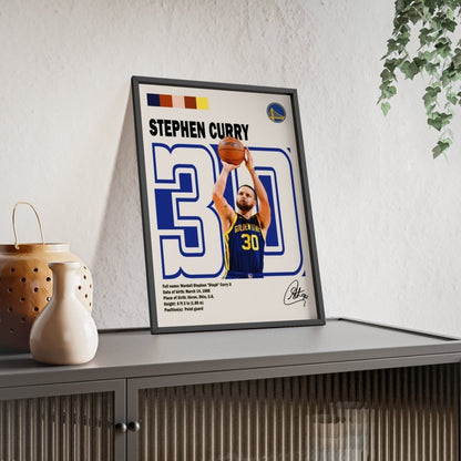 Stephen Curry NBA Info Poster - Minimalist Art Tribute to the 3 - Point King - Poster Kingz - A5 (unframed) - 