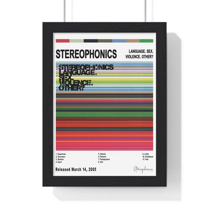 Stereophonics Album Cover Poster - Poster Kingz - A5 (unframed) - White - Language. Violence. Sex. Other