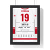 Steve Yzerman 1996 Double Overtime Winner Poster - Detroit Red Wings 19 Hockey Jersey Print framed in a black frame, ready to hang