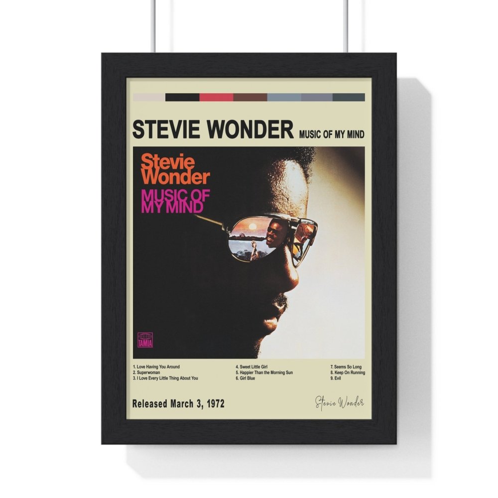 Stevie Wonder Album Cover Poster - Poster Kingz - A5 (unframed) - Vintage - Music of My Mind