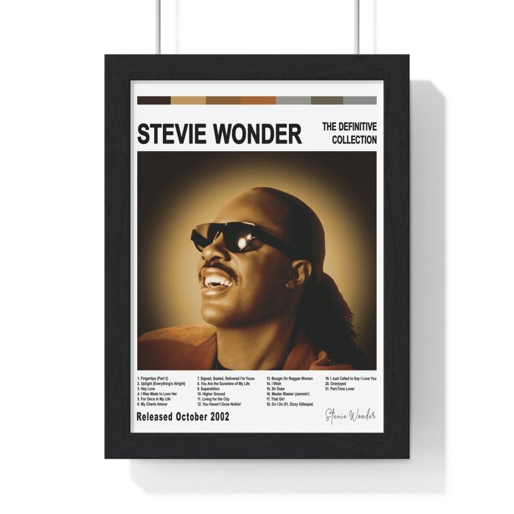 Stevie Wonder Album Cover Poster - Poster Kingz - A5 (unframed) - White - The Definitive Collection