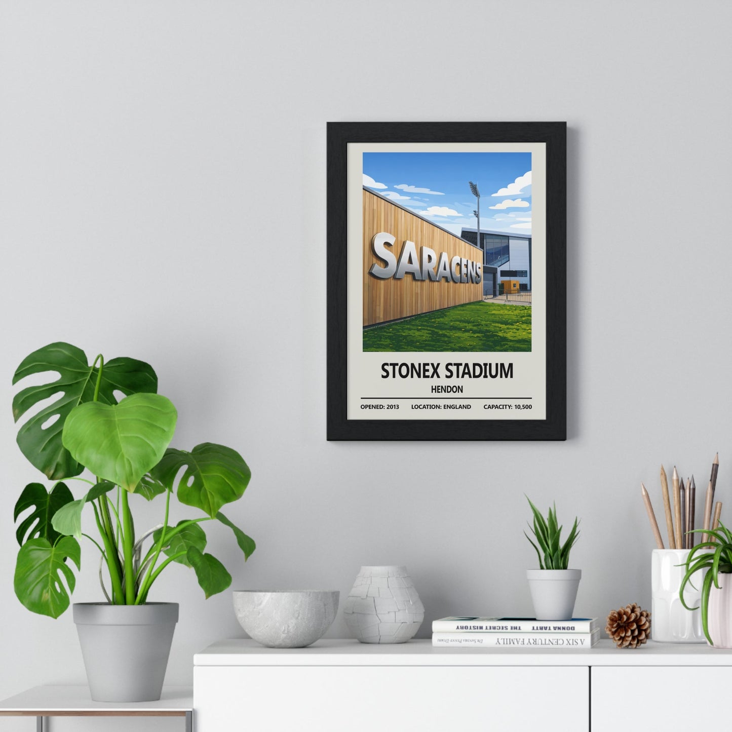 Framed StoneX Stadium Saracens poster