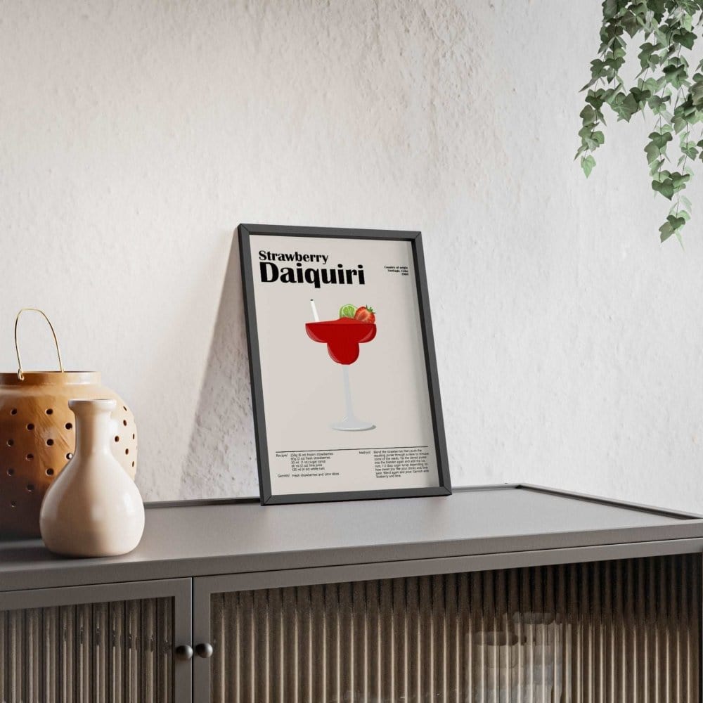 Framed Strawberry Daiquiri Cocktail - Bold Drink - print