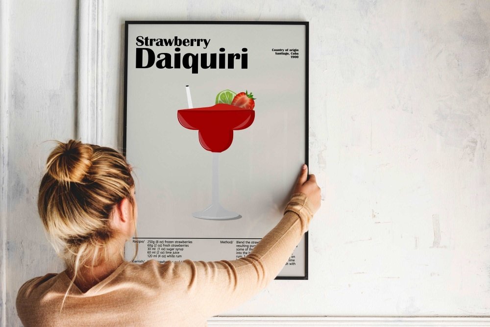 Strawberry daiquiri Cocktail Poster - Poster Kingz