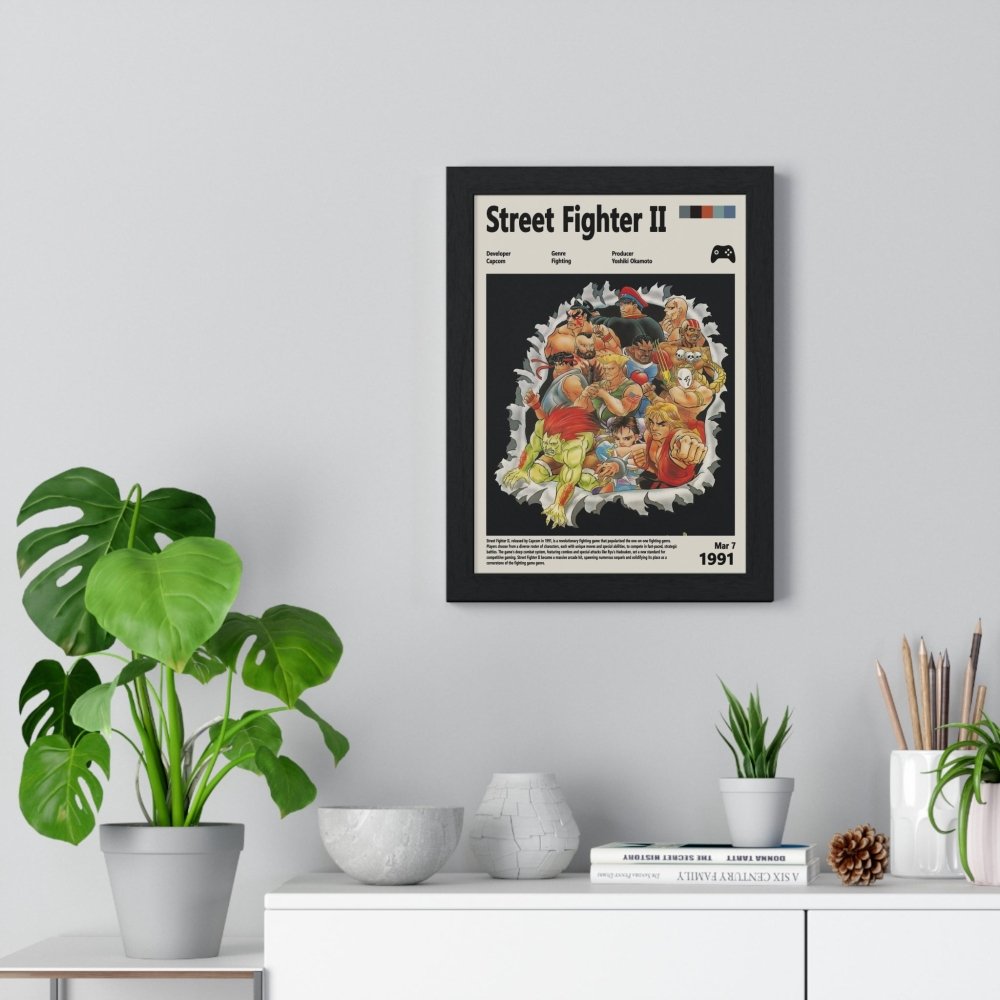 Street Fighter II 1991 - Video Game Info minimalist Poster - Poster Kingz