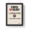 Stripes or Solids Pool print framed in a black frame, ready to hang