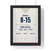 Stuart Broad Trent Bridge 2015 Cricket Poster - 8-15 Jumper Print framed in a black frame, ready to hang