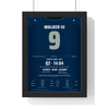 Seattle Seahawks Super Bowl LX Poster - Kenneth Walker III 9 MVP Jersey Print framed in a black frame, ready to hang