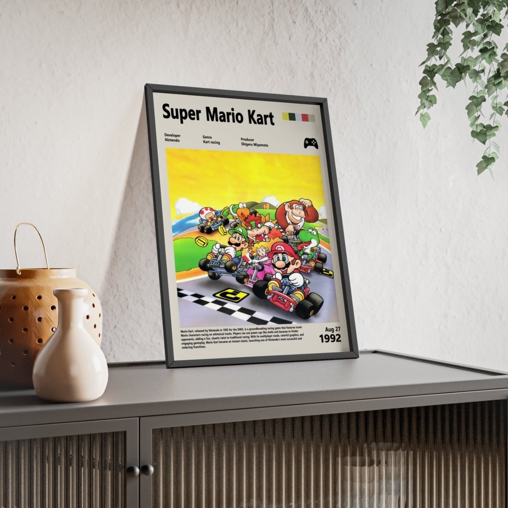 Super Mario Kart 1992 - Video Game Info minimalist Poster - Poster Kingz