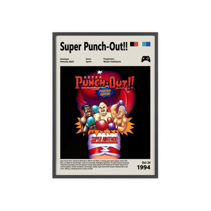 Super Punch out 1994 - Video Game Info minimalist Poster - Poster Kingz