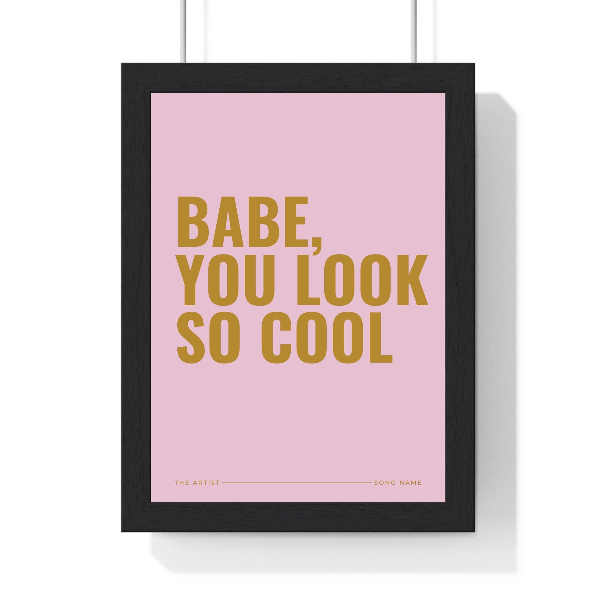 Personalised typographic song lyric poster product mockup 4