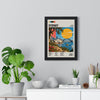 Sydney Mid Century Travel print framed on a living room wall