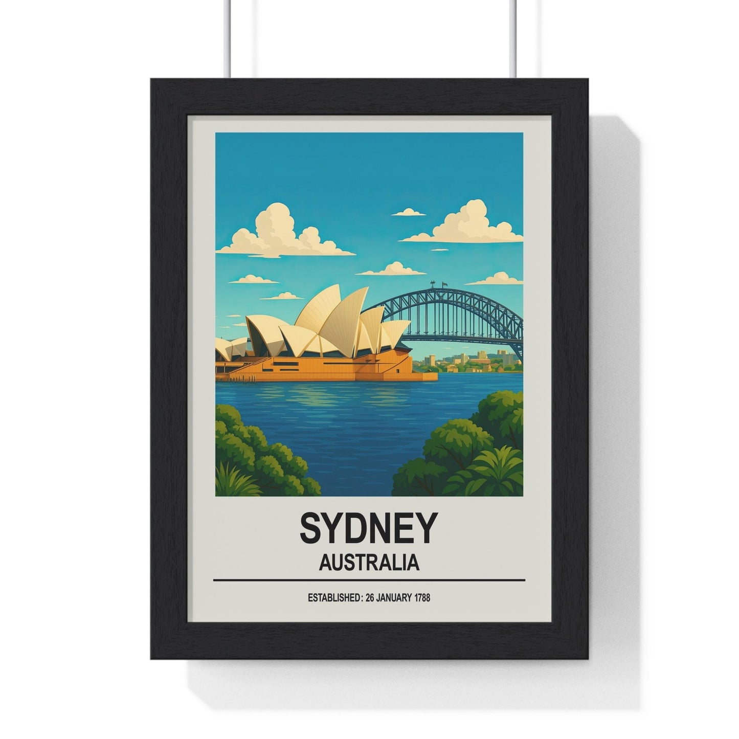 Framed Sydney travel poster