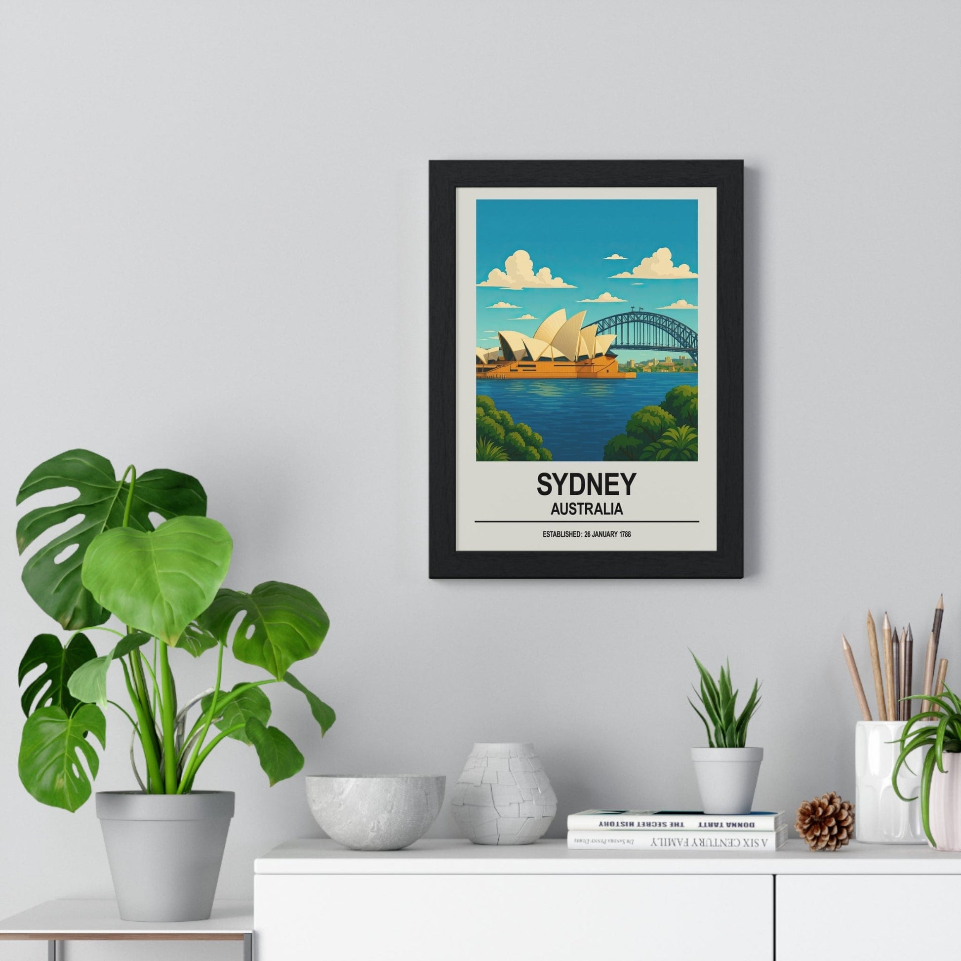 Framed Sydney travel poster