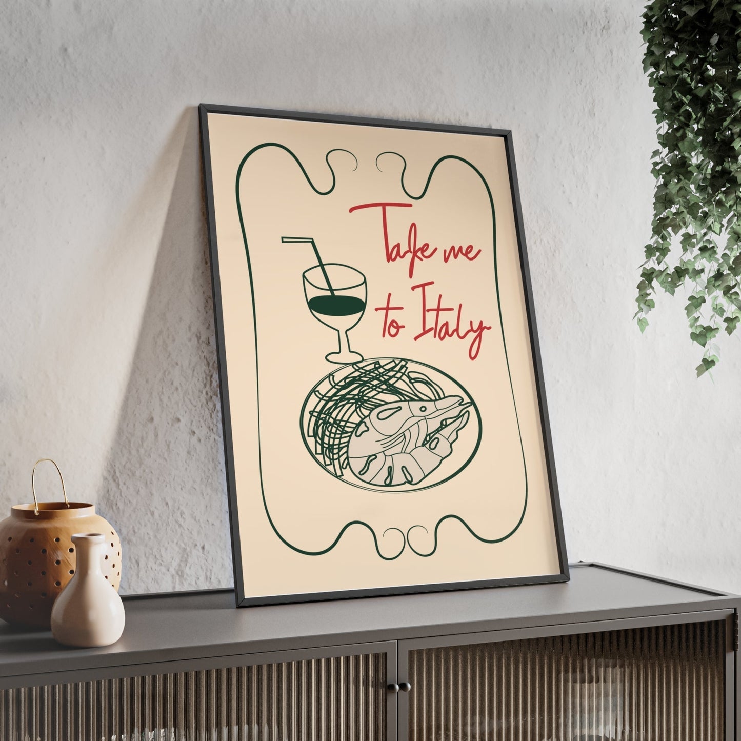Framed Take Me to Italy Kitchen Print - Italian Food print