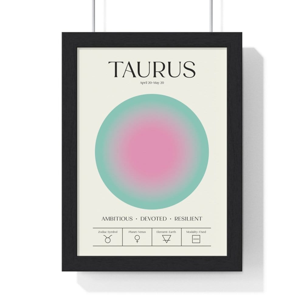 Framed Taurus Astrology Chart poster
