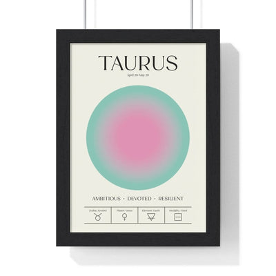 Framed Taurus Astrology Chart poster