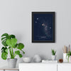 Taurus Constellation print framed on a living room wall