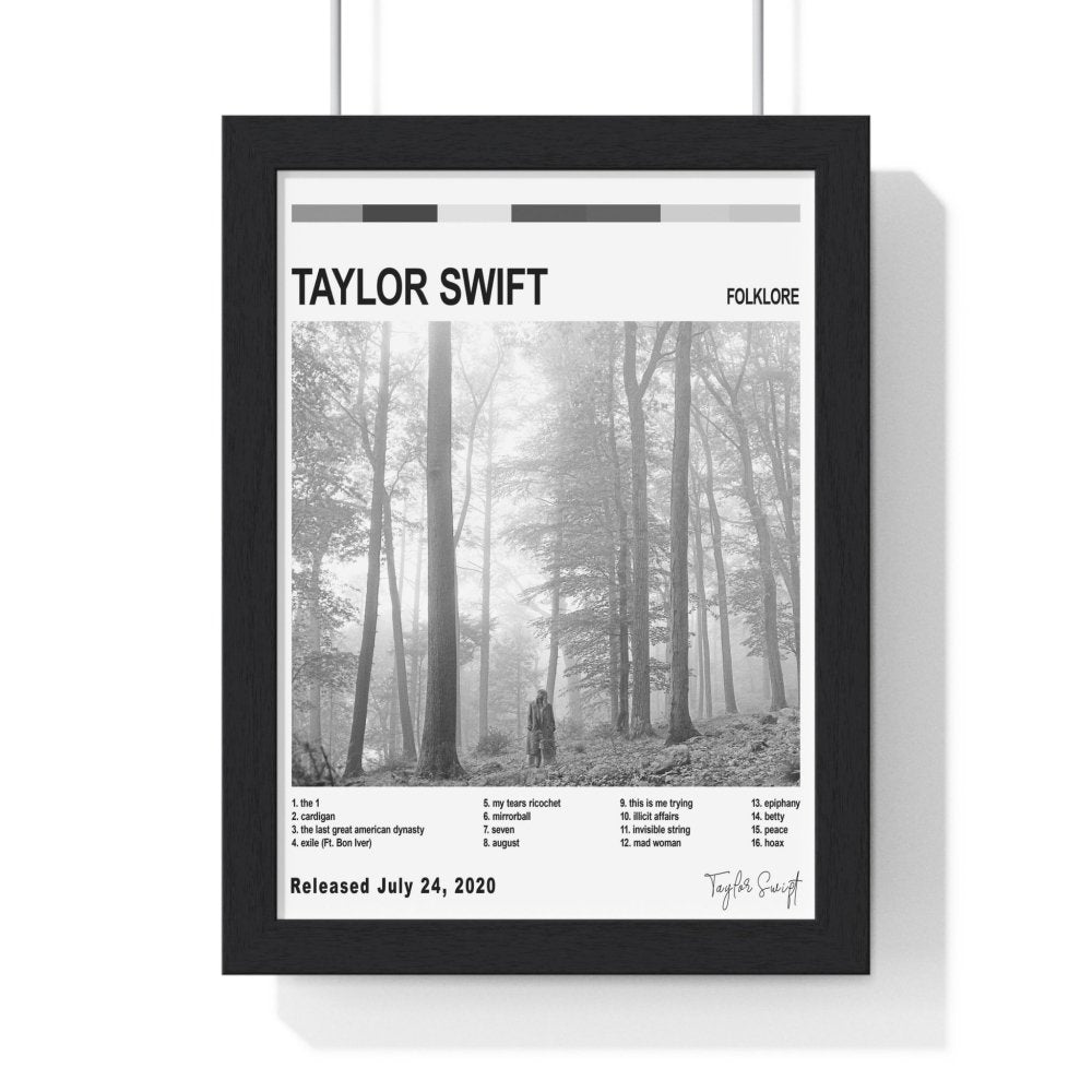 Taylor Swift Collection Album Poster - Poster Kingz - A5 (unframed) - Folklore - White