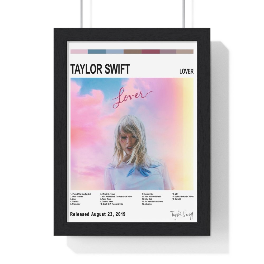 Taylor Swift Collection Album Poster - Poster Kingz - A5 (unframed) - Lover - White