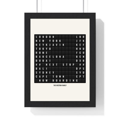Personalised airport destination board split flap travel poster main product image