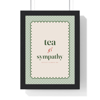Tea and Sympathy Print framed in a black frame, ready to hang
