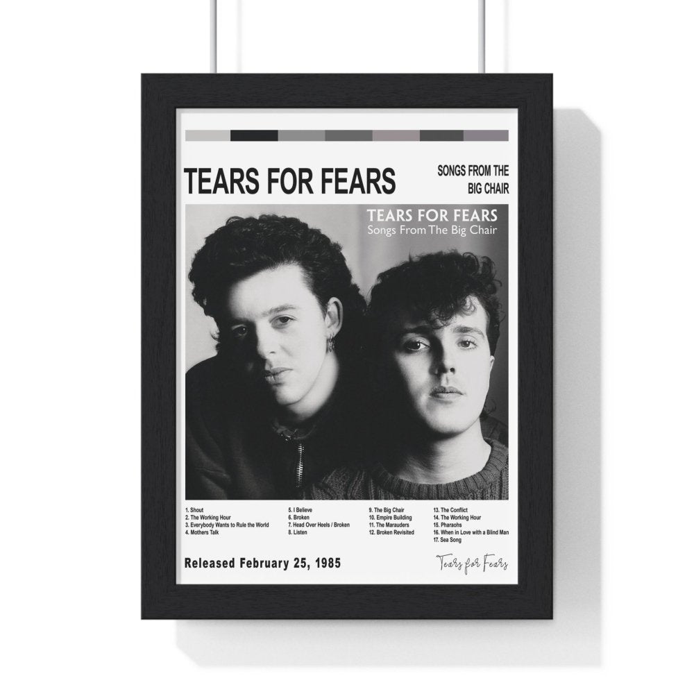 Tears for Fears - Songs from the Big Chair Album Cover Poster - Poster Kingz - A5 (unframed) - White - 