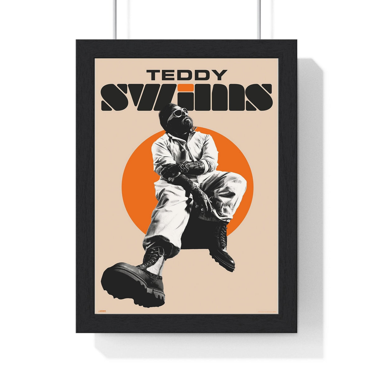 Teddy Swims Maxi Poster framed in a black frame