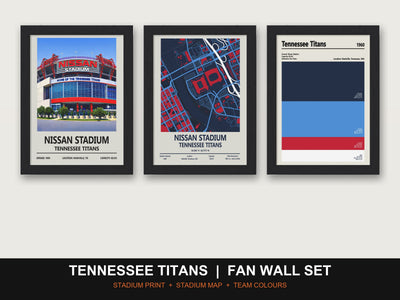 Tennessee Titans Fan Wall Set | Nissan Stadium Print, Stadium Map & Team Colours
