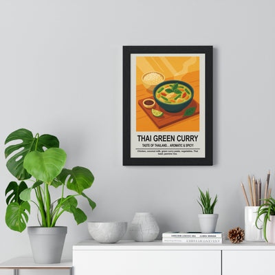 Framed Thai Green Curry Kitchen - Thai Food Print print
