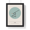 THC Molecule print framed in a black frame, ready to hang