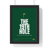 The 19th Hole Golf print framed in a black frame, ready to hang