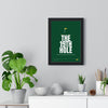 The 19th Hole Golf print framed on a living room wall