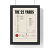 The 22 Yards Cricket Pitch print framed in a black frame, ready to hang