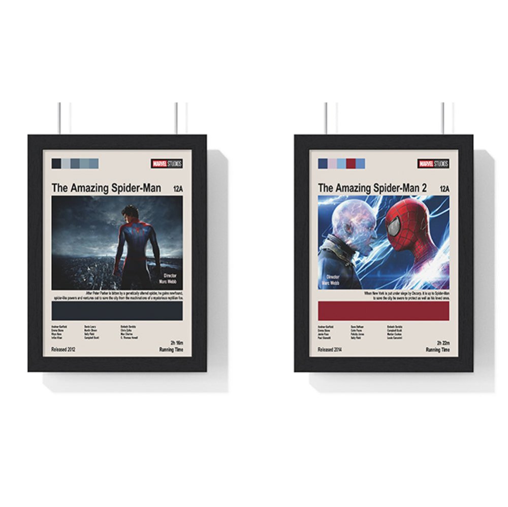 The Amazing Spider - Man 1 and 2 Poster – Dynamic Superhero Art Print - Poster Kingz - A5 (unframed) - Amazing Spider - Man 1 - 