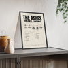 The Ashes 2005 print framed and leaning on a sideboard