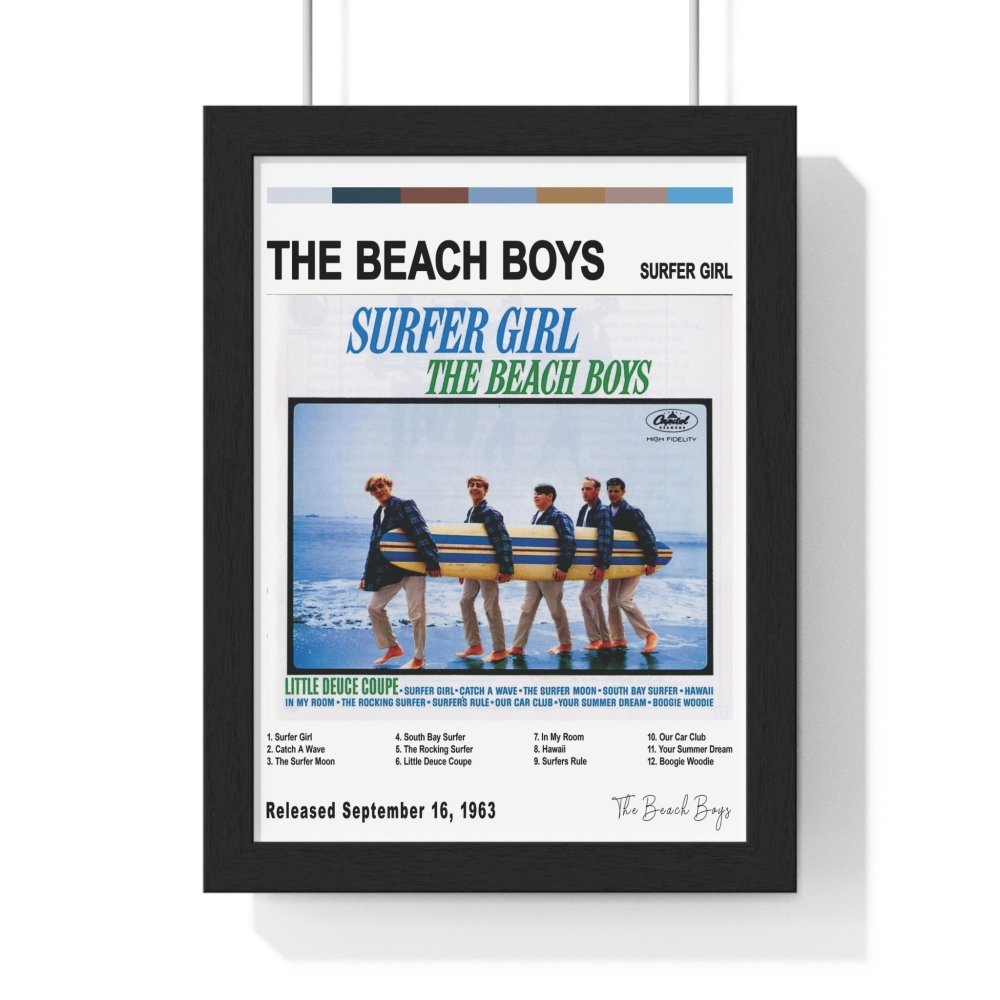 The Beach Boys Album Cover Poster - Poster Kingz - A5 (unframed) - White - Surfer Girl