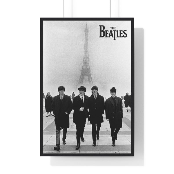 The Beatles Paris Photo Maxi Poster framed black and white band photography wall art