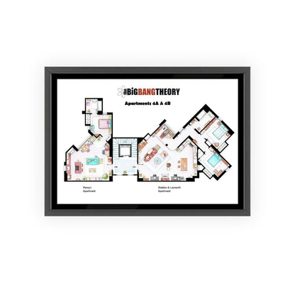 The Big Bang Theory TV Show Apartment Floor Plan - Poster Kingz