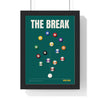 The Break Pool print framed in a black frame, ready to hang
