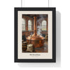 The Brewhouse Print framed in a black frame, ready to hang
