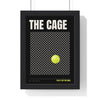 The Cage Padel print framed in a black frame, ready to hang