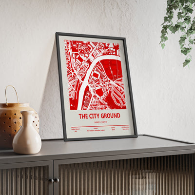 Framed The City Ground map print